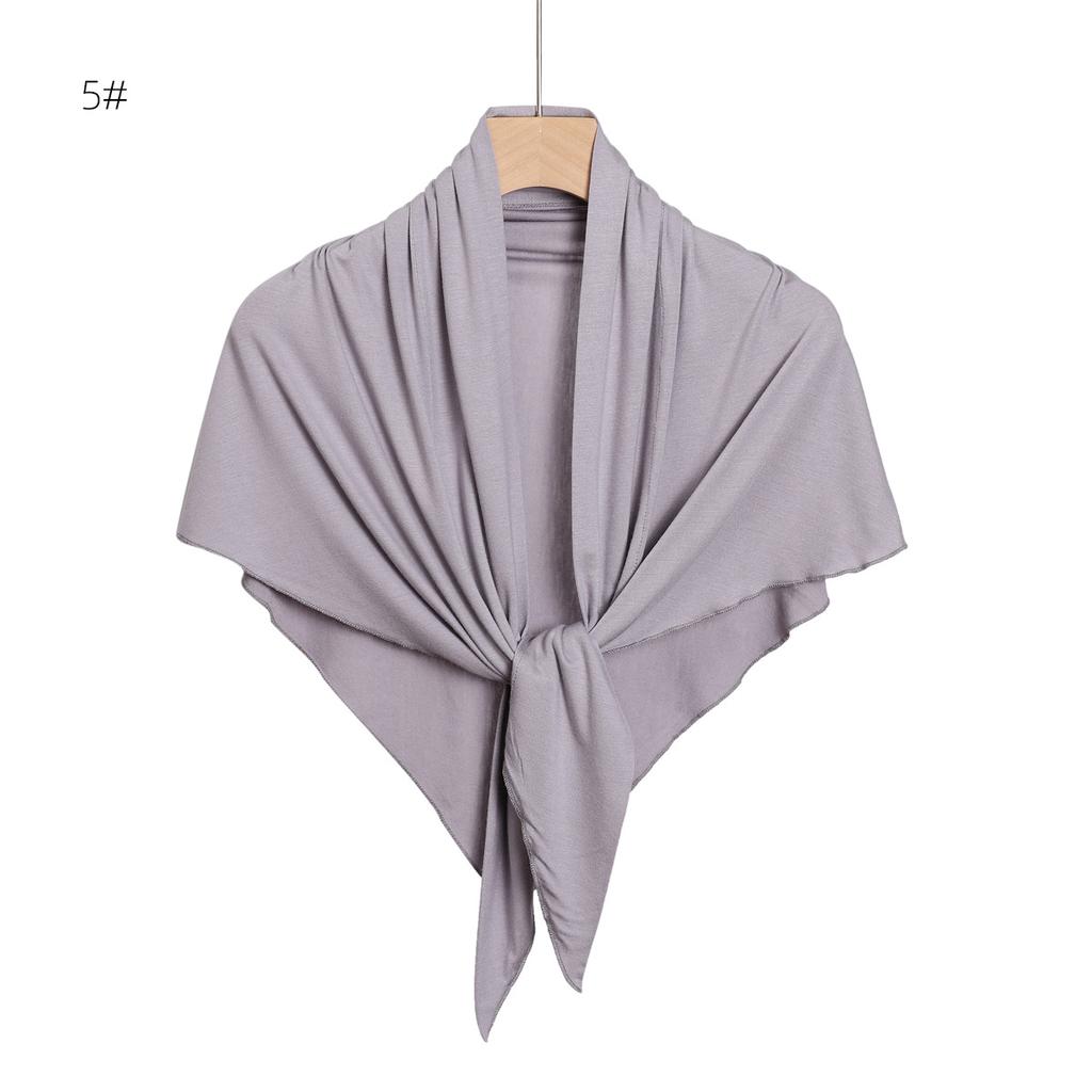 Premium Triangle Jersey Hijabs for Women Solid Muslim Scarves Turban Elastic Bandana Arab Headscarf Khimar Wraps Saudi Hijabs