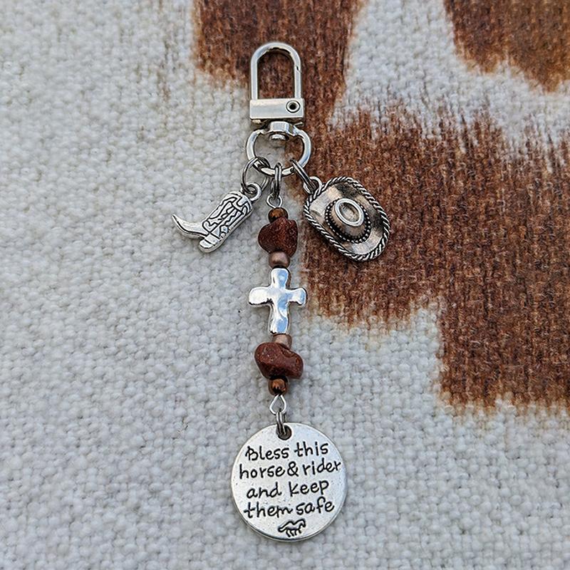 Horse Saddle And Bridle Charm Clip Bless-This Horse And Rider Keep Safe Bridle Saddle Charm Gifts For Horse Rider Room Decor