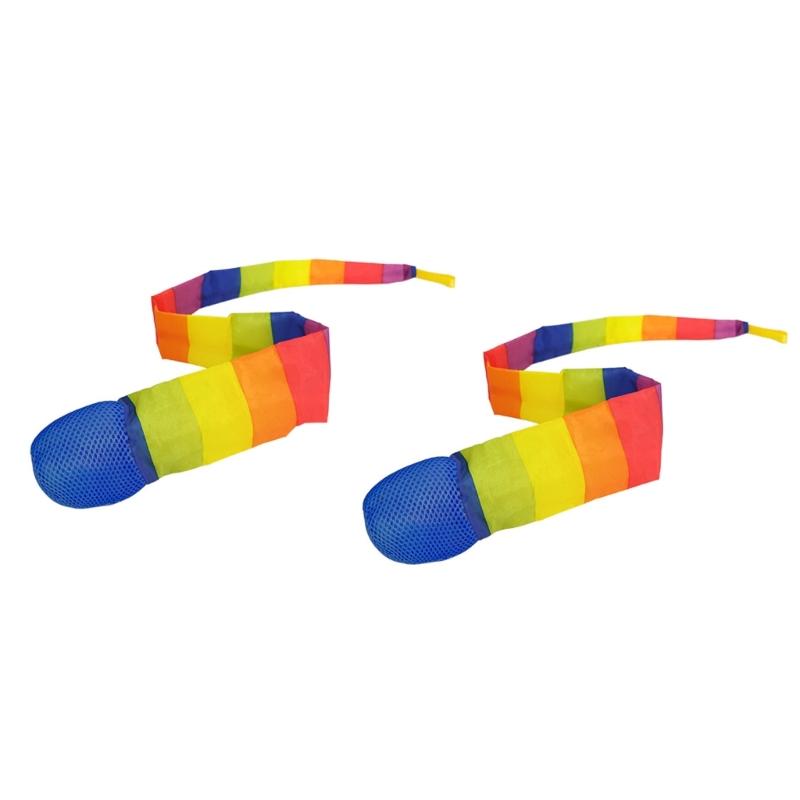Rainbows Comets Ball Soft Tail Throwing Receiving Ball Cheerleading Streamers Ball For Kid Sensory Training And Team Game