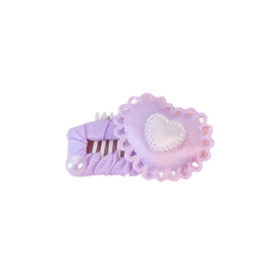 Pet Hairpin Cute 3D Heart Dog Hair Clip with Faux Pearl Long Hair Cat Macrame Heart Headdress for Small Pets Accessories