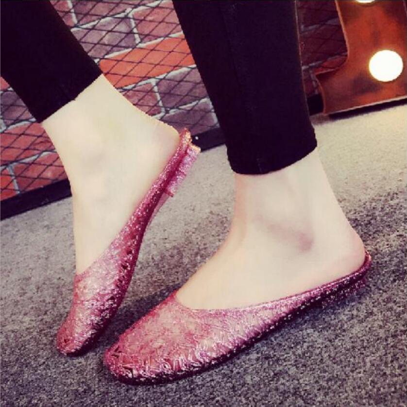 Fashion Close toe Women Slippers Woman Crystal Jelly Summer Shoes  Indoor Home Slides for Female Beach Shoes Antiskid Black Gold Red