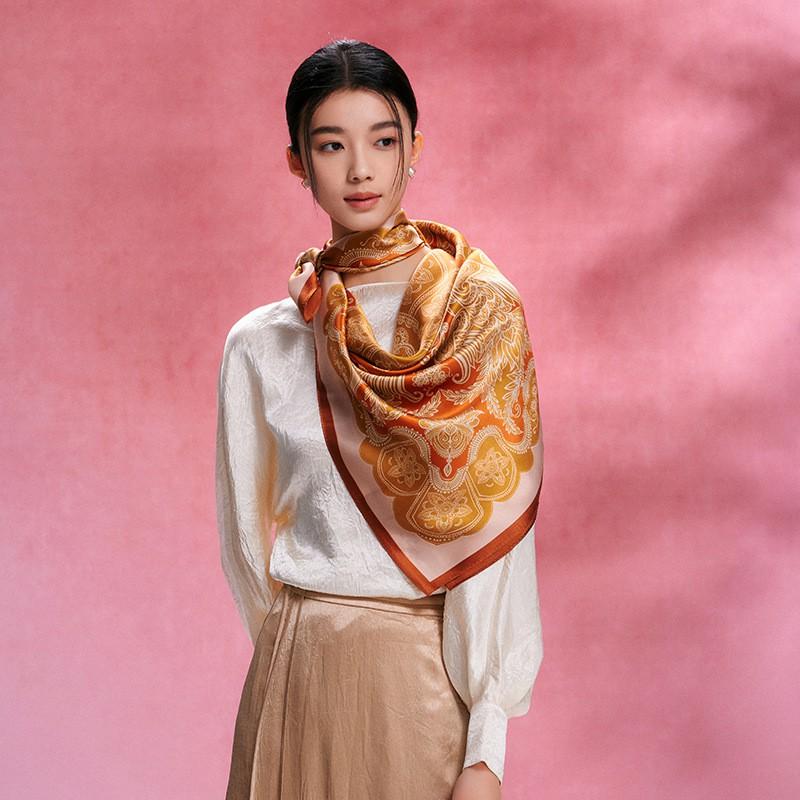 Heavyweight 16 Momme Silk Scarf 100% Mulberry Square Women