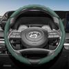 Adatto per Coprivolante Hyundai con Design Sportivo Ondulato, Pelle Traspirante, Segmentato Antiscivolo, Copertura Protettiva Assorbi Sudore per I30