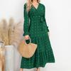 GMXIA Autumn and Winter New Solid Color Big Swing Casual Dress New Women's Long Skirt