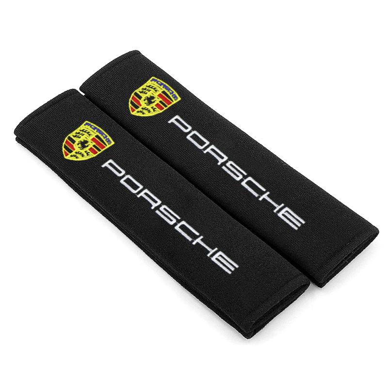 2Pcs Seat Belt Cover Car Cotton Safety Shoulder Protector For Porsche 911 928 944 968 Boxster Cayenne Macan Panamera