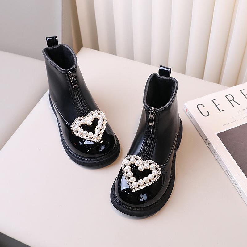 New Girl Boots Fashion Versatile Princess Short Boot Simple Retro Leather Boots Exquisite Stylish Kid Shoes Sweet Ankle Boot