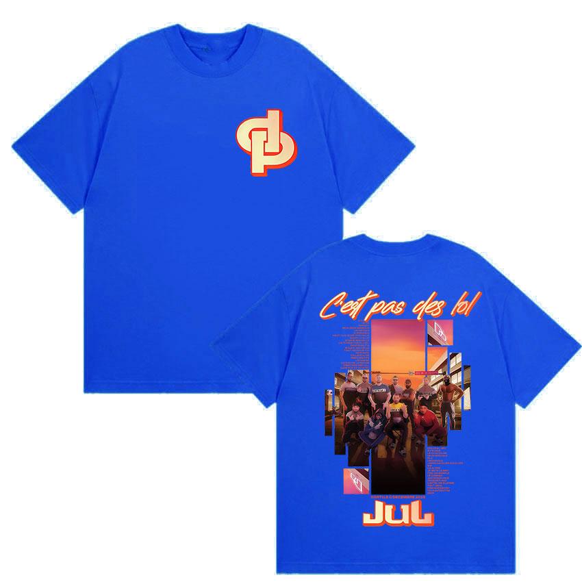 Rapper Jul C'est Pas Des LOL Tour 2026 Merch T Shirt Men Women Retro Harajuku High Quality T-shirt Hip Hop Oversized Cotton Tees
