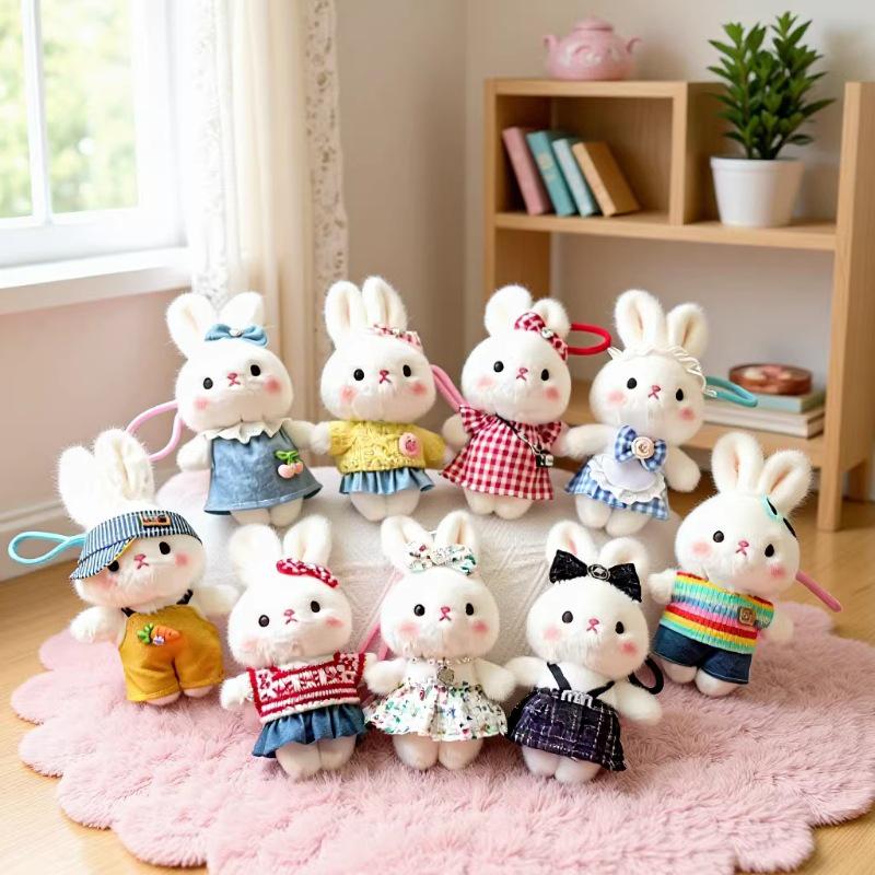 Mini Plush Toy Claw Machine Keychain Charms