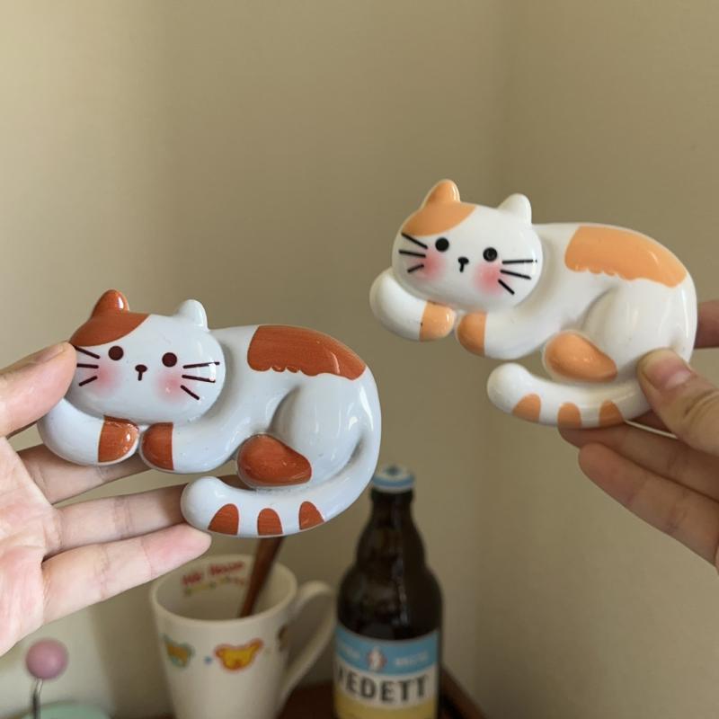Creative Fridge Sticker Cartoon Resin Cat Refrigerator Magnets Personalized Mini Magnetic Stickers Po Wall