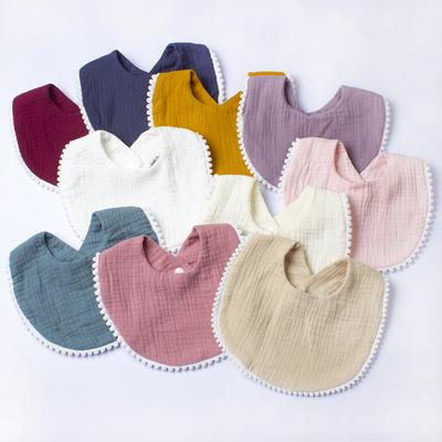 Jungen und Mädchen aus reiner Baumwolle in Bonbonfarben, bequem, Speichellätzchen, Baby-Speicheltuch aus fester Spitze, Speicheltuch, Babybedarf