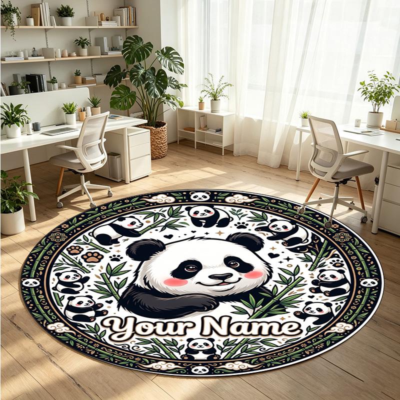 Mandala Ornament (581) Theme Round Crystal Velvet Rug Custom Name Text Personalized Floor Mat Home Decor Non Slip Crystal Carpet
