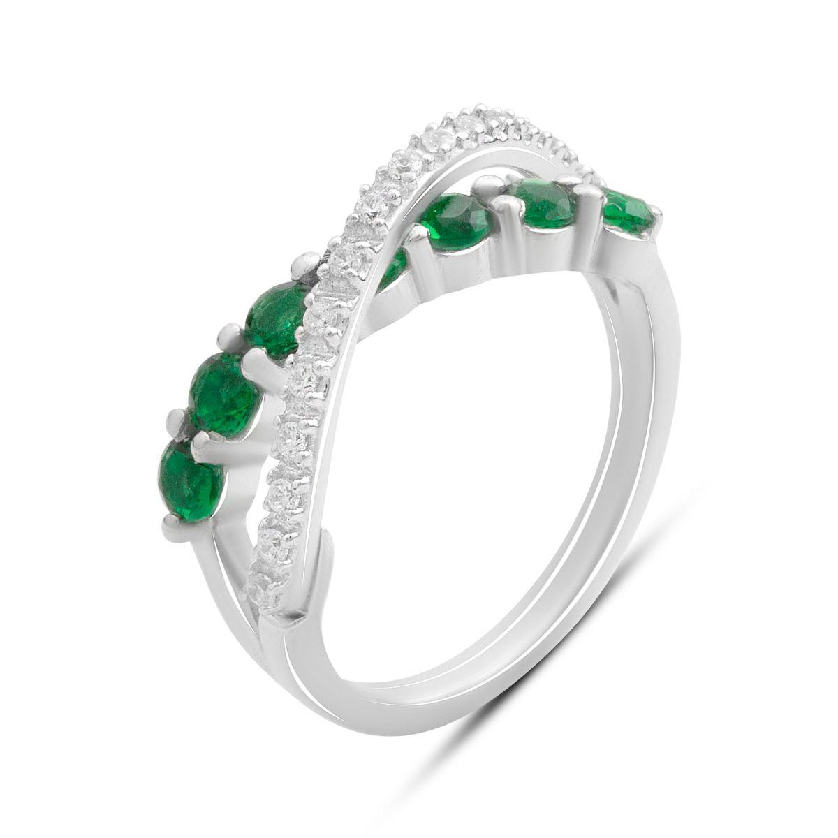 

Silver ring with nano emerald 0.842ct, item weight 3.26 gr (2192152) 17.5 смарагдовий