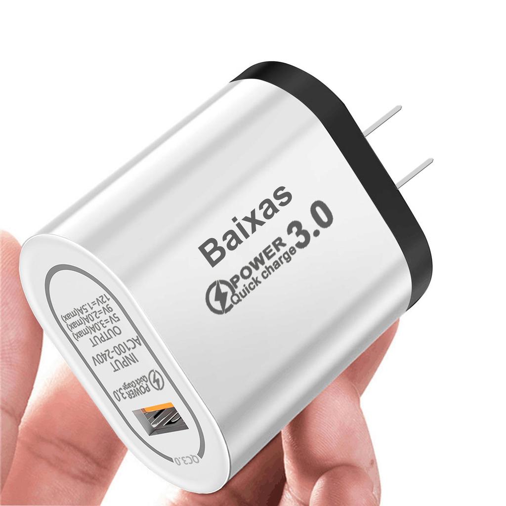 Universal QC3.0 Fast Charger - UK/EU/US, Single Port, Travel Adapter