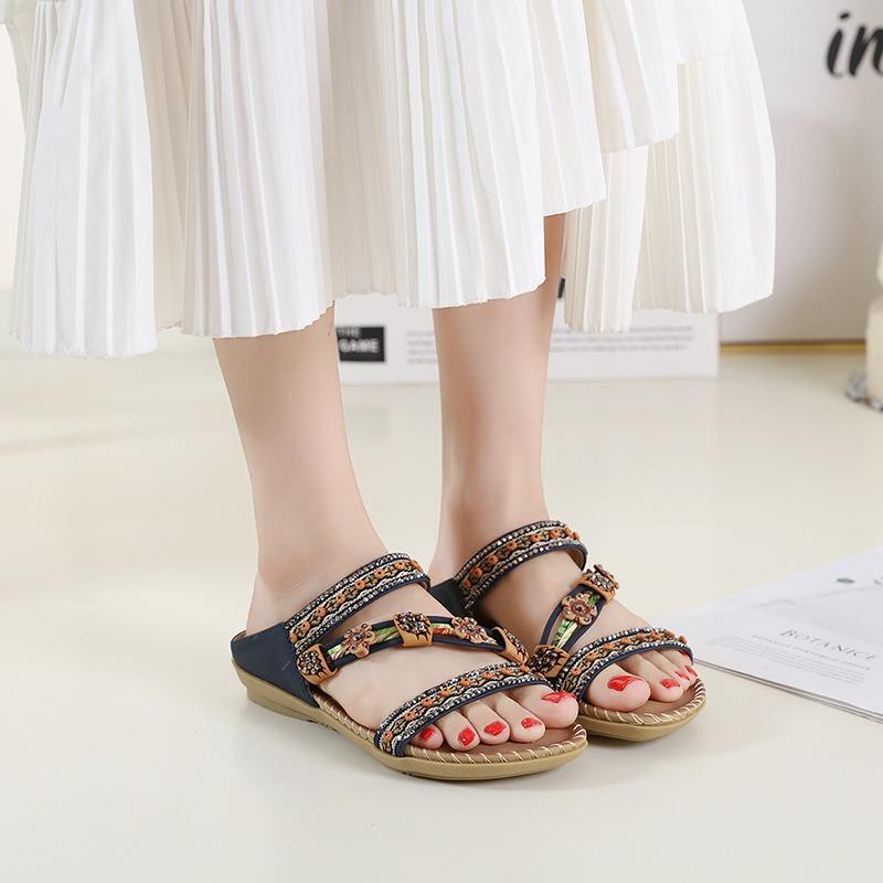 Fashion 2025 new Summer Plus Size easy matching Wedge Shoes Women Simple comfortable Beach slippers Women Retro casual Sandals Shoes