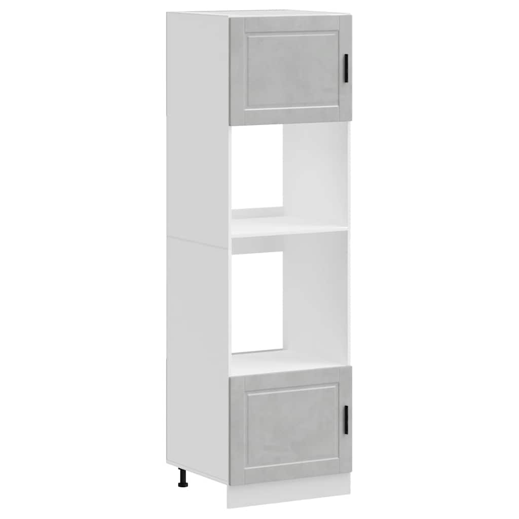 Oven Built In Cabinets 2 Pcs Porto Series Concrete Grey Particleboard