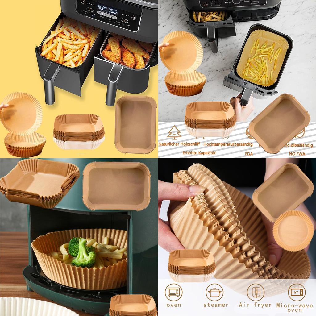 Premium Air Fryer Silicone Oil Paper Food-grade Heat-resistant Baking Sheets For Air Fryer And Oven Of 100)