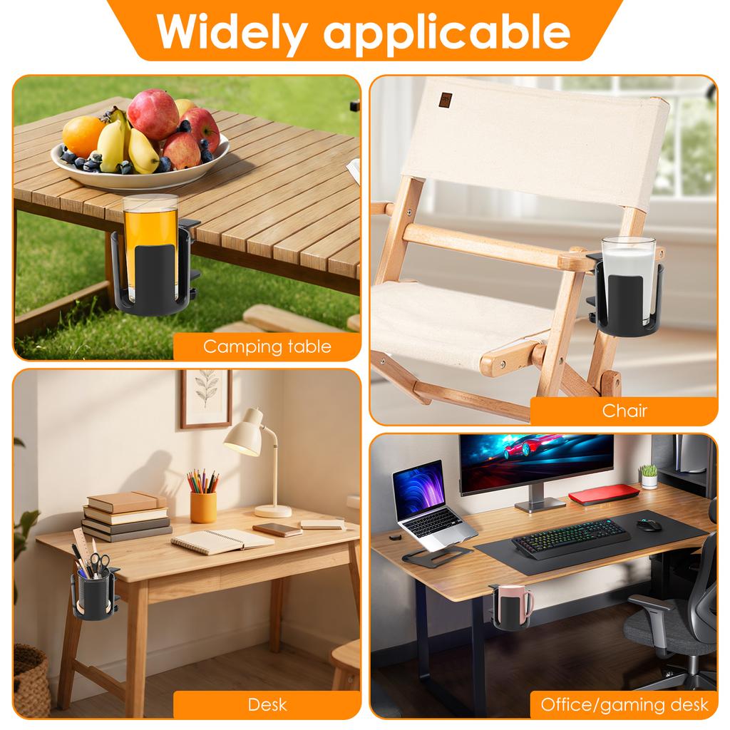 Desk Cup Holder Universal Adjustable Table Drink Holder 5/7/10cm Clip-On Desk Bottle Stand Anti-Spill Table Mug Clamp for Office
