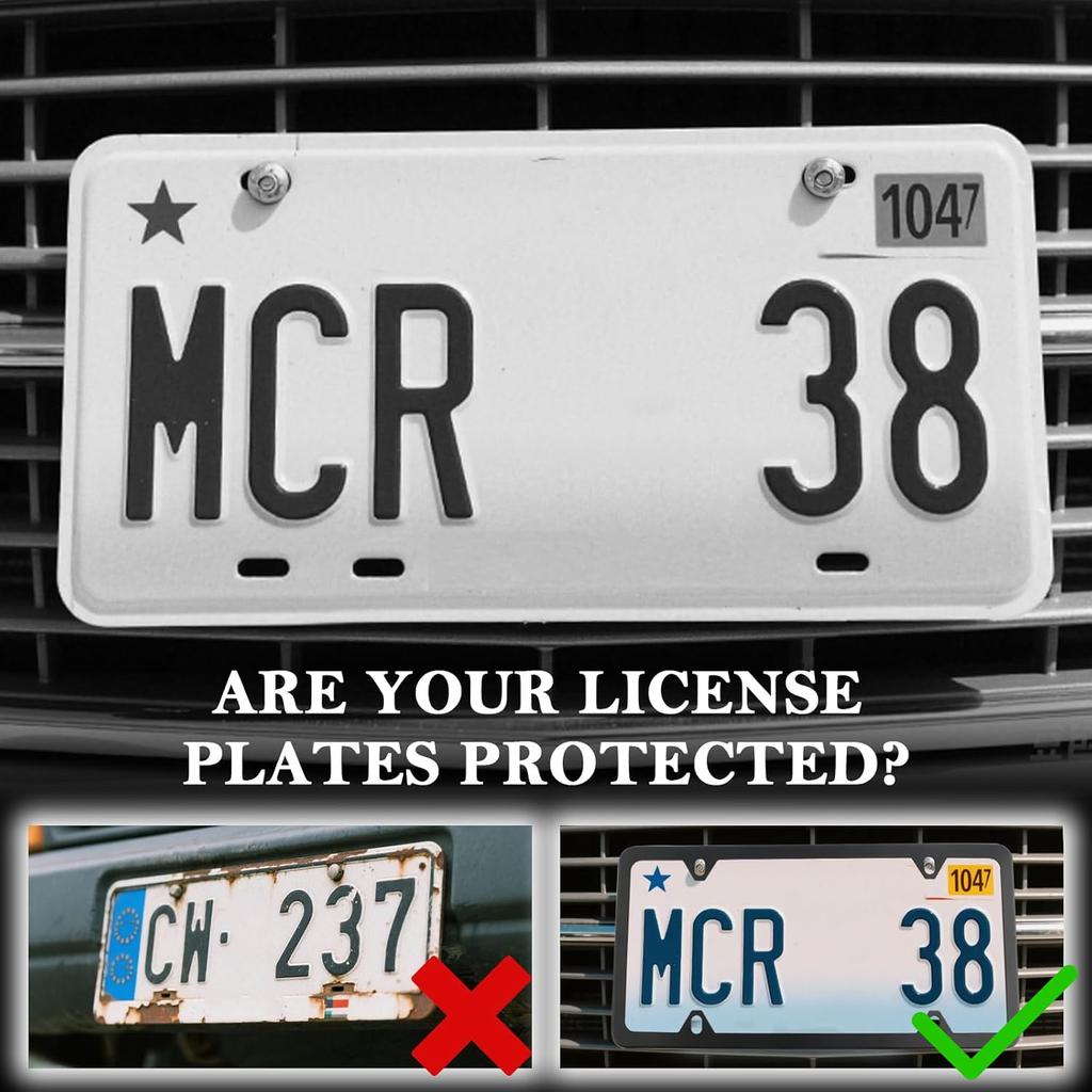 Licence Plate Frame Holder,Practical No Drill Front License Plate Bracket For License Plates Fixing,Universal Front Licenses Plates Mount Car