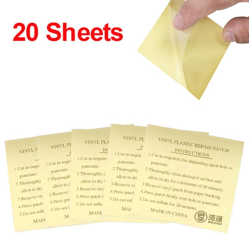 

20 шт. ПВХ заплатка для ремонта Быстрая фиксация Надувная заплатка Заплатка для бассейна Клейкая ПВХ клей для игрушек для бассейна 7x7 см прозрачный