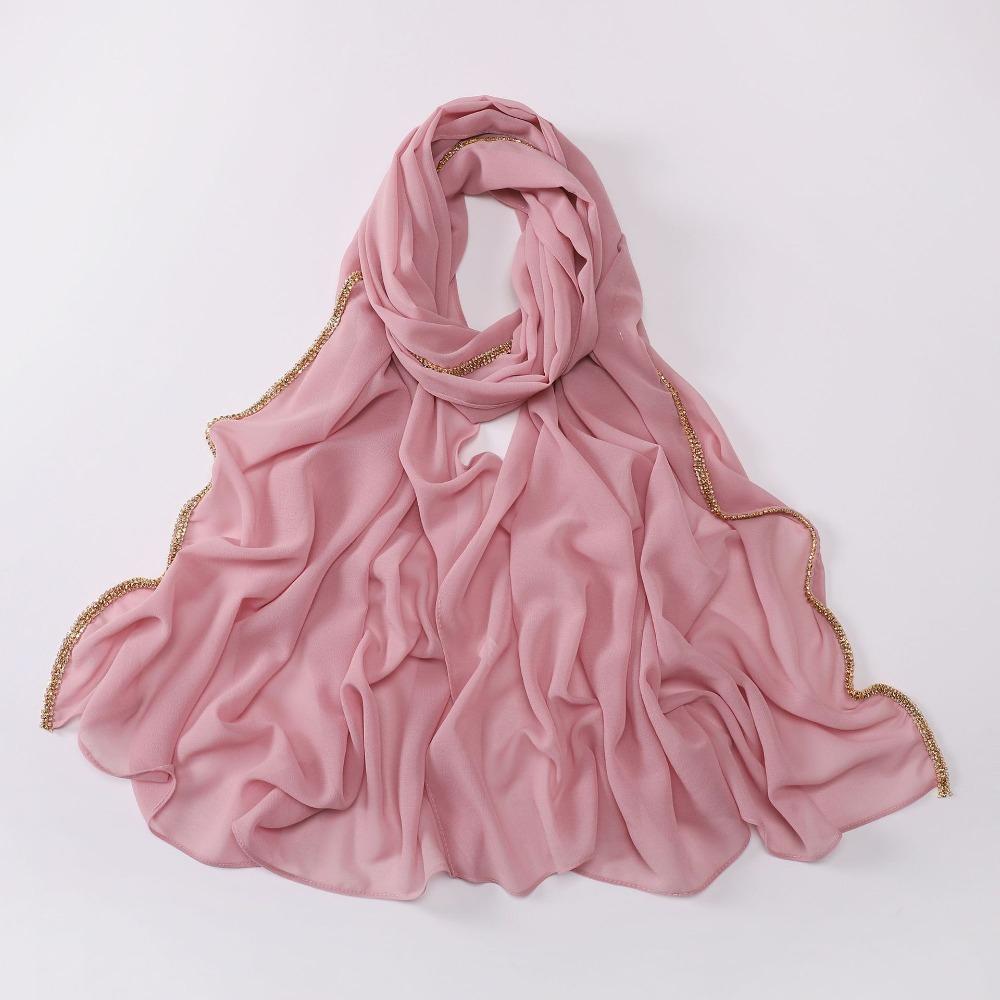 Vielseitiger Eleganter Seidenschal Strahlendes Langes Sonnenschutz-Schal Diamantrand-Design Weiches Ramadan-Kopftuch Damen Kopfbedeckung
