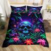 Sugar Skull Duvet Cover Scary Skeleton Comforter Cover Queen Twin Size For Adults Teen Halloween Decor Gothic Skull Bedding Set