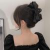 Hepburn Style Black Bow Hair Clip - Elegant Shark Hairpin for Women