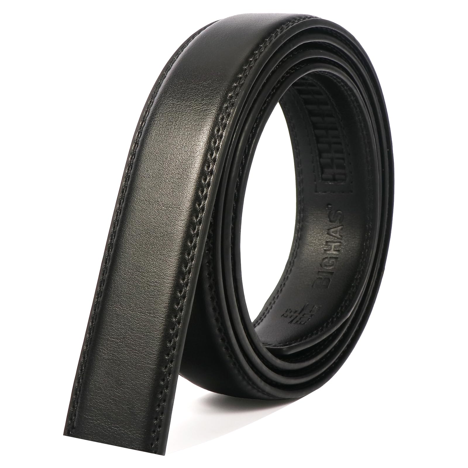 

3cm Suit No Large Size Plain [BIGHAS] Men s Belt, Width, Auto-Lock, Business, Men s Belt, Stepless, Belt, Holes, Casual, (Belt 100cm, Black)
