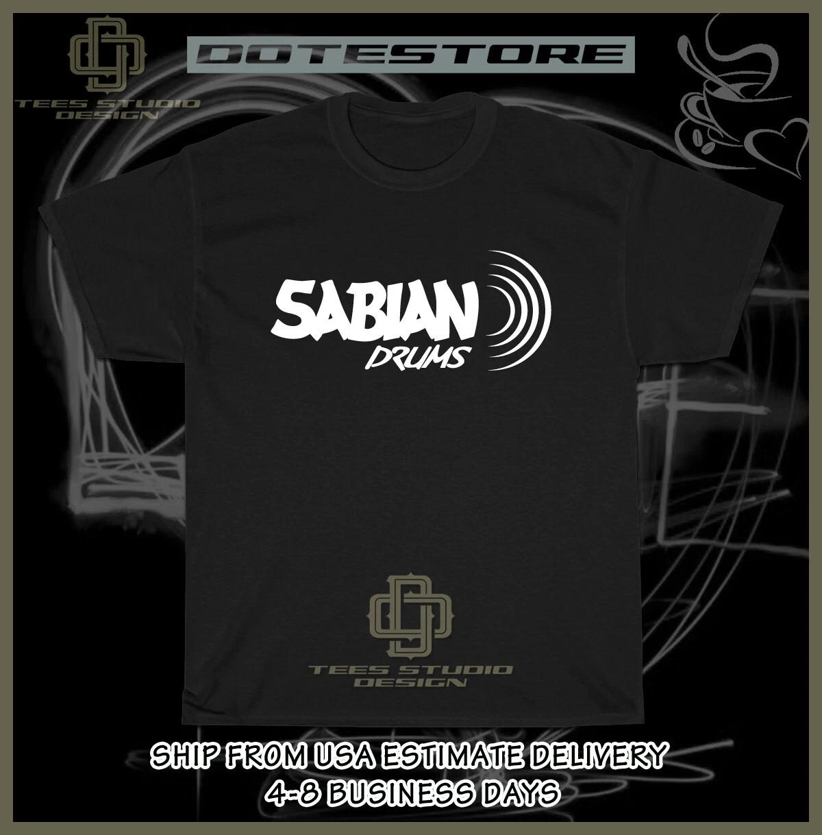 New SABIAN Cymbals Drums Logo Men s T-Shirt American Dotees Tee Shirt XXXL