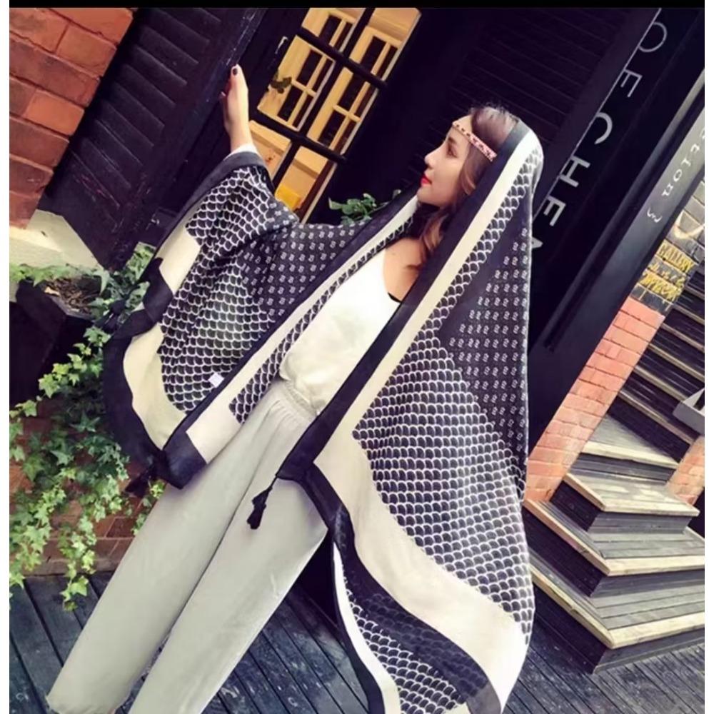 Chaka Salt Lake Great Northwest Tourism Ethnic Style Scarf Silk Scarf Women'S Summer Seaside Beach Shawl Sunscreen Thin