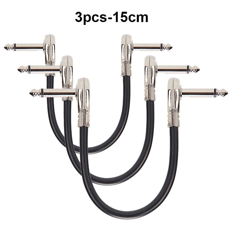 1/3Pcs Guitar Effect Pedal Cable 6.35Mm Flat Patch Connecting 1/4 Right-Angle Plug Guitar Instrument Accessories 15/30Cm Length
