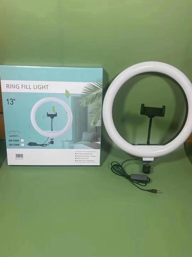 10/12/14 Inch Mobile Phone Ring Light with Adjustable Dimming & Color for Live Broadcast and Beauty Lighting