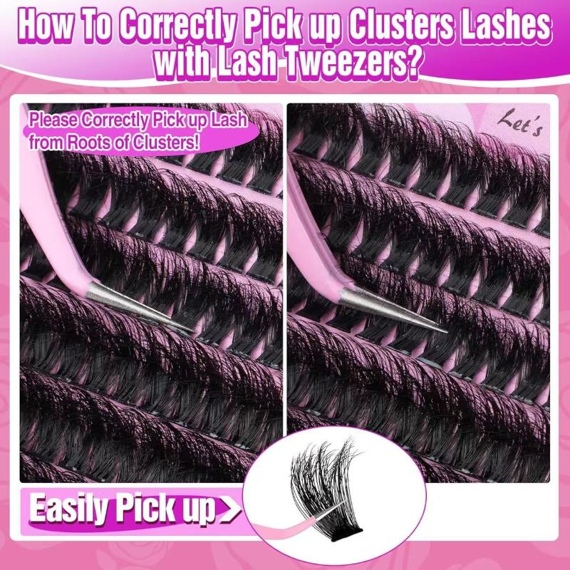 200D Faux Mink Lash Extensions Manga Individual Cluster Lashes 14-20Mm Natural Long Black Eyelashes D Curl False Eyelash Makeup