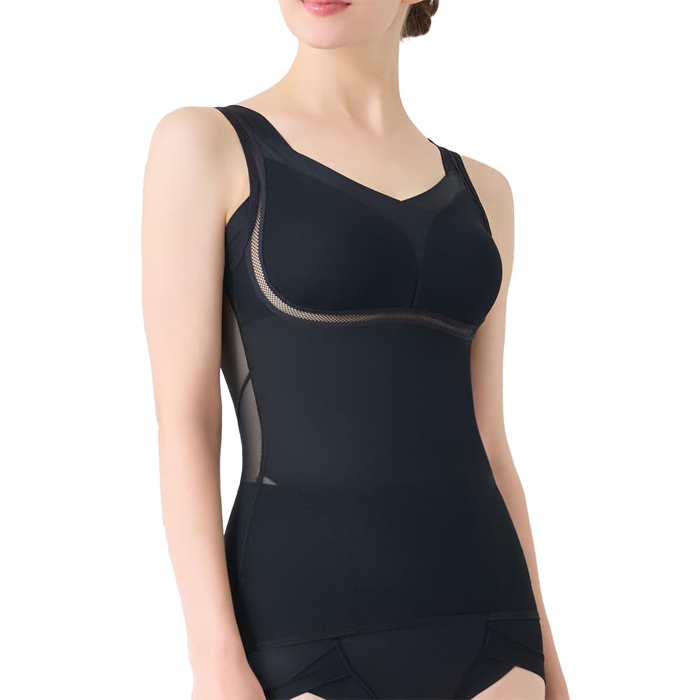 New Corrective Bra Cami Yukinee More Soft Comfortable Bust Hold Shape Bra Cami 24 Black LL [Bradelis York] Non-wired