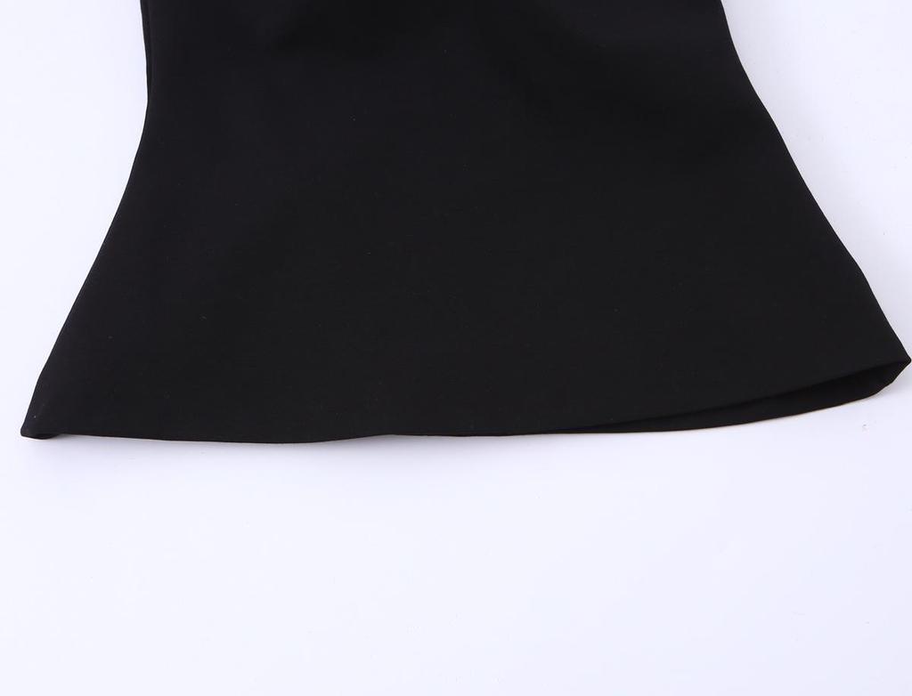 2025 Autumn Women's European & American Style Solid Color Top with Back Bow