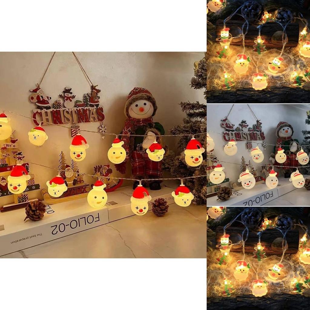Beautifully Crafted Led Christmas String Lights With Classic Santa And Snowman Figures For Joyful Atmosphere