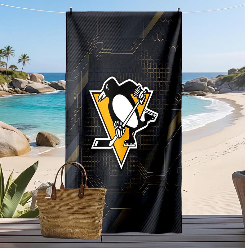 Pittsburgh Penguins Print Strandlaken Zacht Draagbaar Snel?Droge Handdoek Voor Zwembad Zomervakantie Buiten Sport