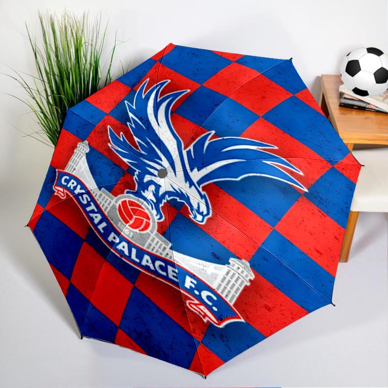 Crystal Fc Crest Printed Automatic Umbrella, 8-Frame for Travel, camping, Casual Umbrella, Essential Gift for for family and friends