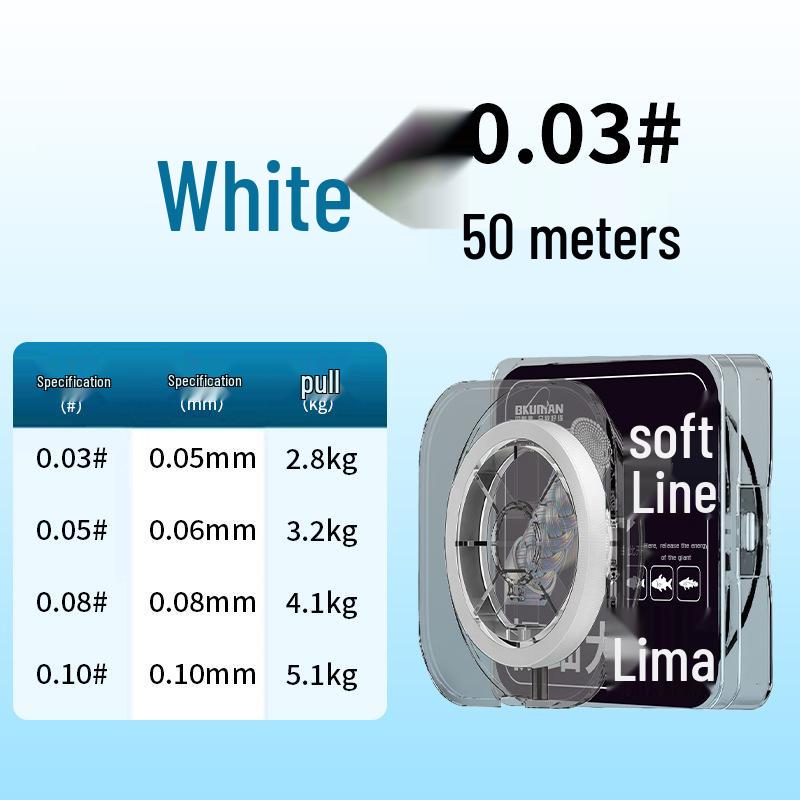 

4-жильная сверхтонкая ПЭ леска из конского волоса: Прочный, Износостойкий, Устойчивый к укусам, Супермягкий, Быстрорежущий, Поводок 0.03#, Высокая разрывная нагрузка. 0.05#