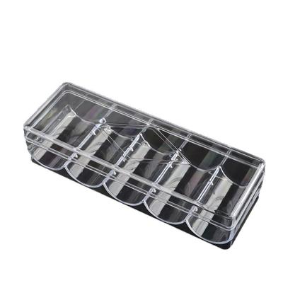 Transparent Poker Chip Holder With 100-Chip Capacity Texas Hold'em Chip Tray Chip Stand Coin Storage Box