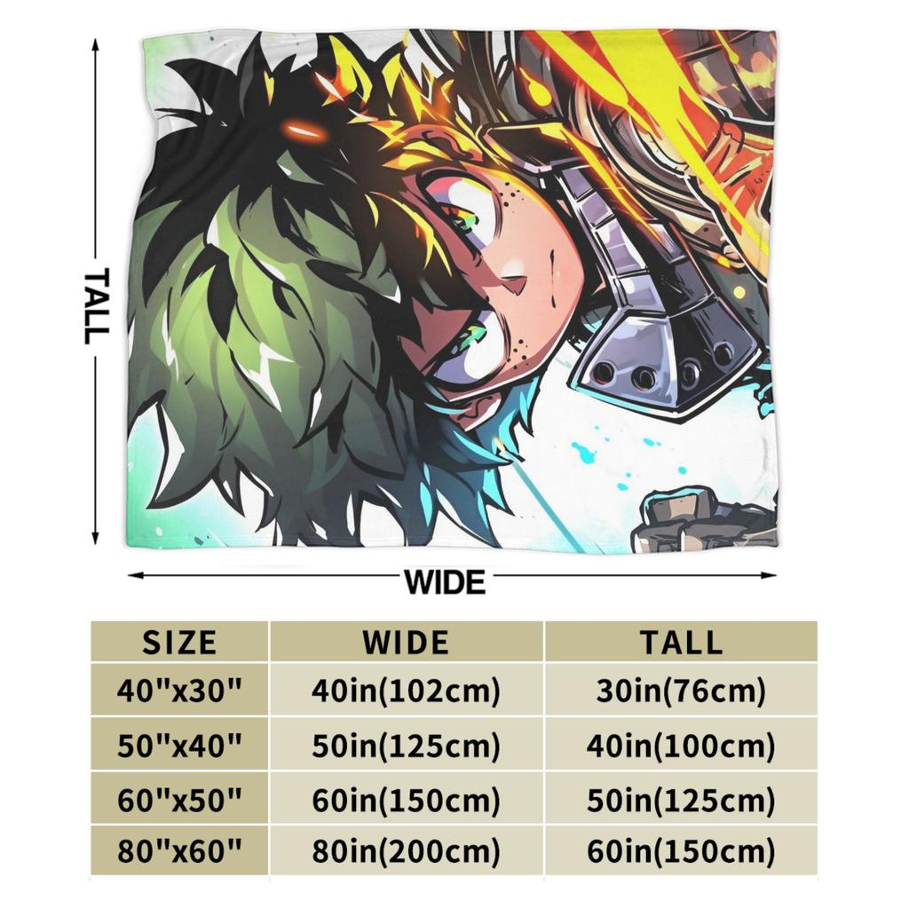 My Hero Academia Fleece Throw Blanket Anime Blanket for Home Office Lightweight Thin Quilt,