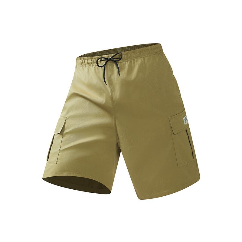 Shorts men's summer solid color five-point pants new multi-pocket loose shirt beach pants overalls