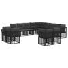 Outdoor Sofa Set Black and Dark Gray Polyester