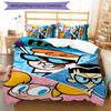 3pcs Custom Name Dexter's Laboratory Bedding Set Duvet Cover Closure Includes 1 Duvet Cover & 2 Pillowcases for All Seasons Bedroom Decor