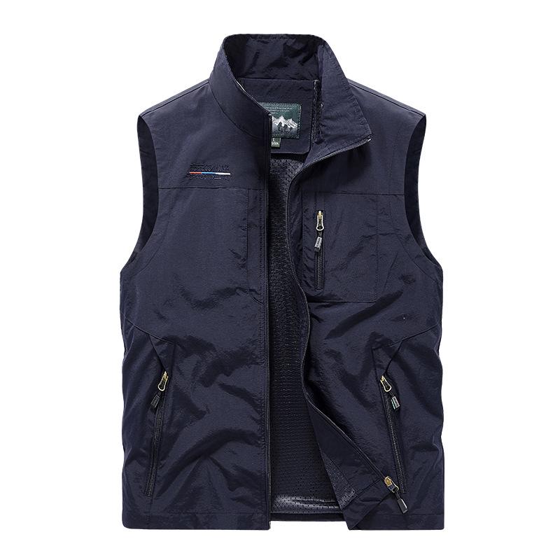 

Новый рабочий жилет с несколькими карманами для мужчин – пожилых, среднего возраста, молодежи, для улицы, для рыбалки L темно-синий