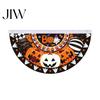 Reusable Holiday Porch Sign Halloween Semi Circle Bunting Banner, Pumpkin Bat Yard Decor, Decorative Fan Shaped Flags Spooky Festive Hanging Flag for