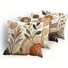 Brown Retro Plant - Style Pillowcasebedroom Living Room Sofa Home Decor Polyester Cushion Cover With Zipper