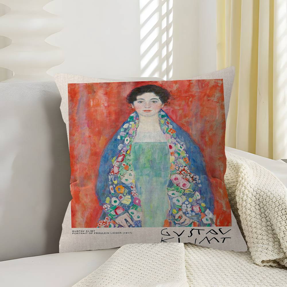 

Gustav Klimt Woman In Gold Cushion Cover Inches Farmhouse Decor Home Throw Pillow Covers for Couch Decorations 30x30 cm