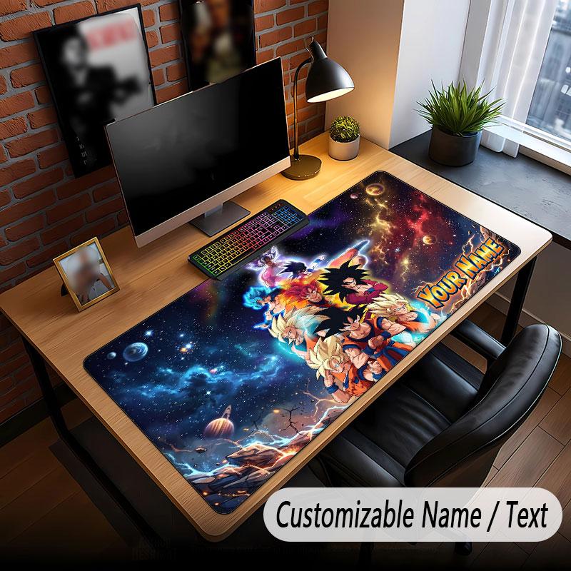 Custom Name Extended Mouse Pad,Dragon Ball Gaming Desk Mat For Home Office Desktop Decor