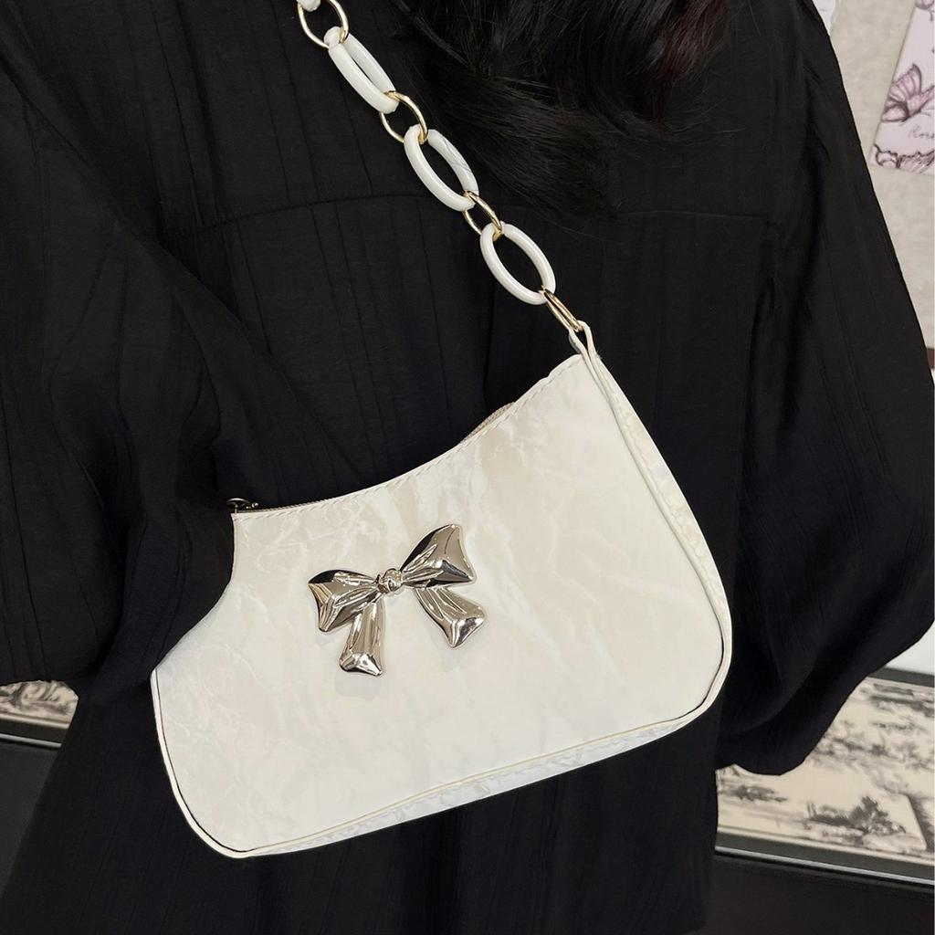 Women's Bag Underarm Bag 2025 Spring New High-end Foreign Shoulder Bag Network Popular Fashion Bow Handbag