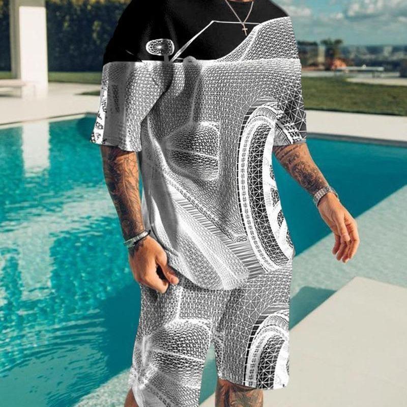Men's Short-sleeved Shorts Two-piece Sports Leisure Suit Light Breathable Unisex Sports Clothing